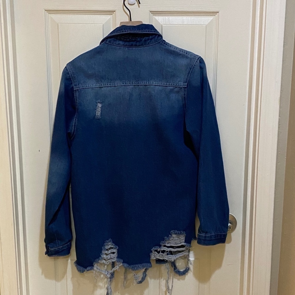 DENIM Jacket-Distressed- Size Medium - Picture 2 of 7